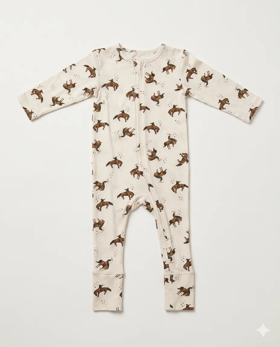 Rodeo Print Zip Romper — image 1