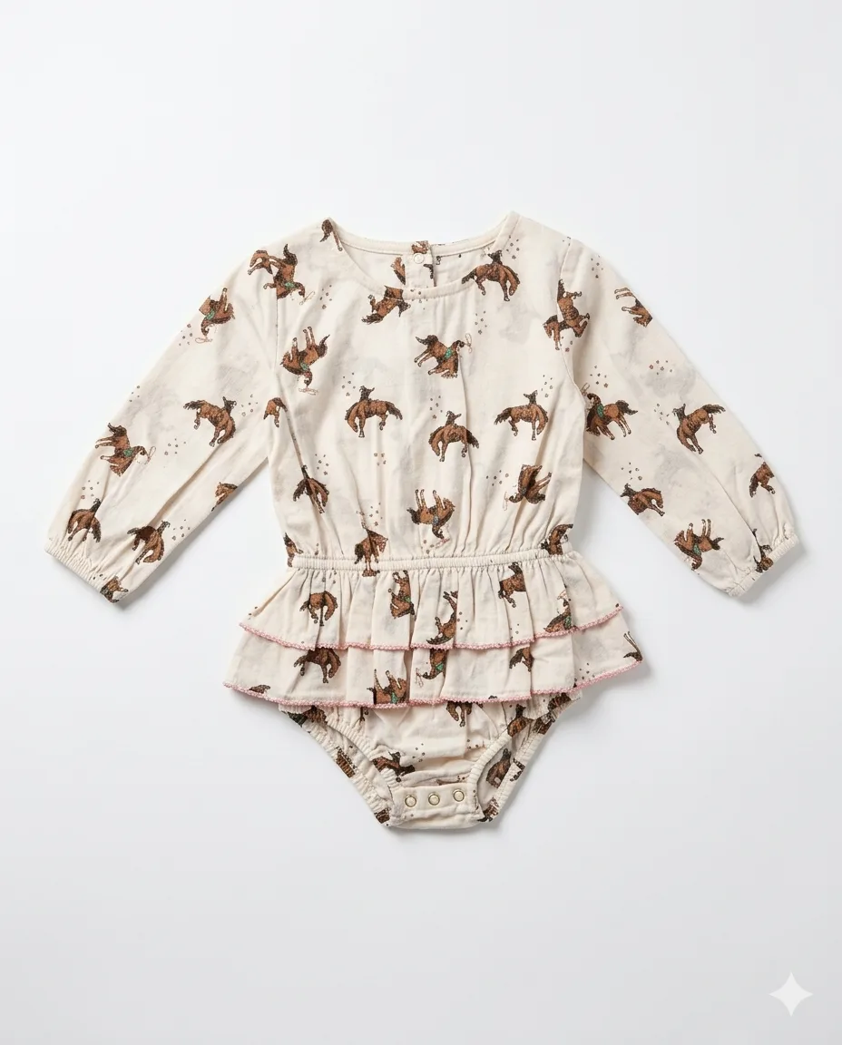 Rodeo Print Skirted Romper — image 1