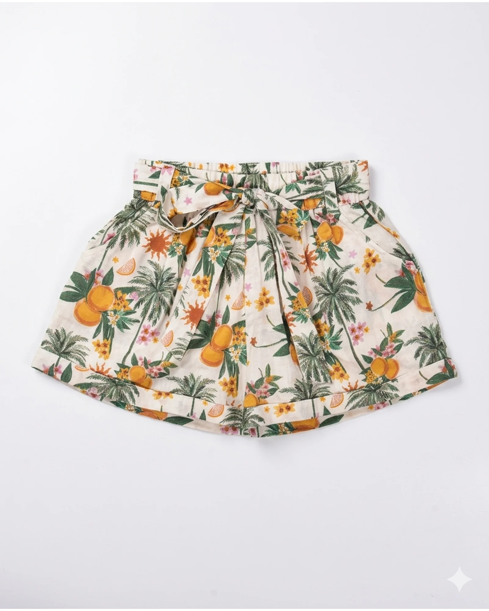 Tropical Pineapple Paper-Bag Shorts — image 1