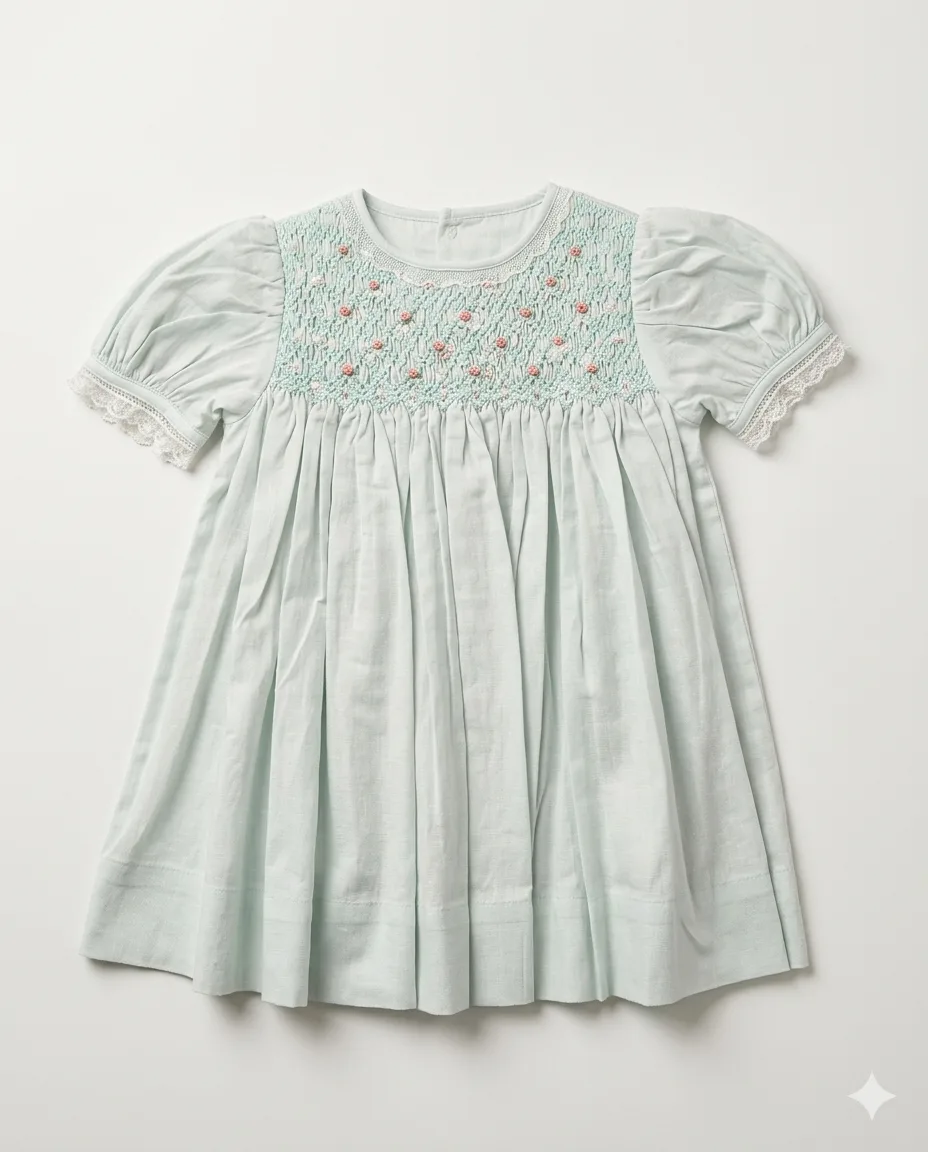 Mint Rose Smocked Dress — image 1