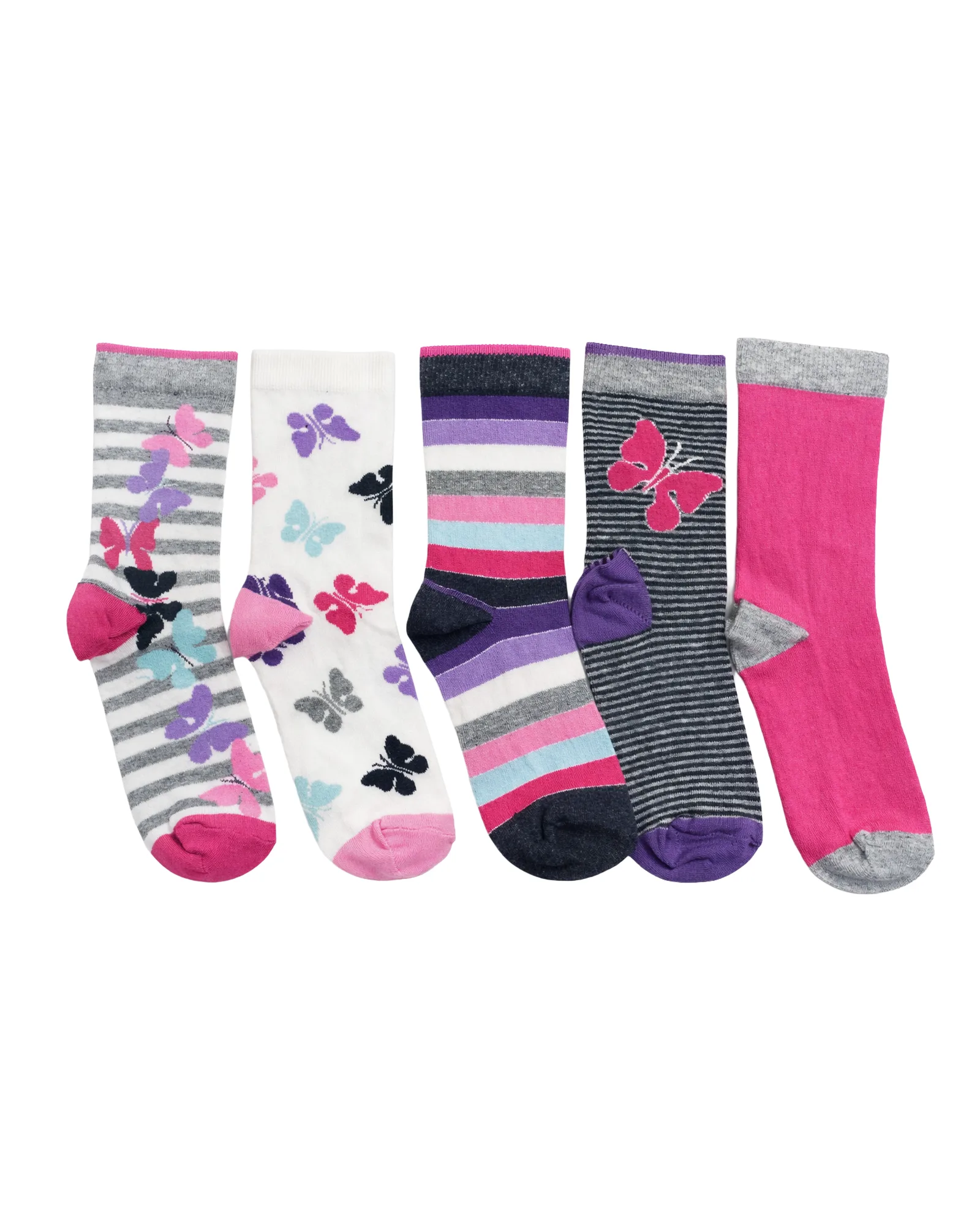 Butterfly Stripe Crew Socks — image 1
