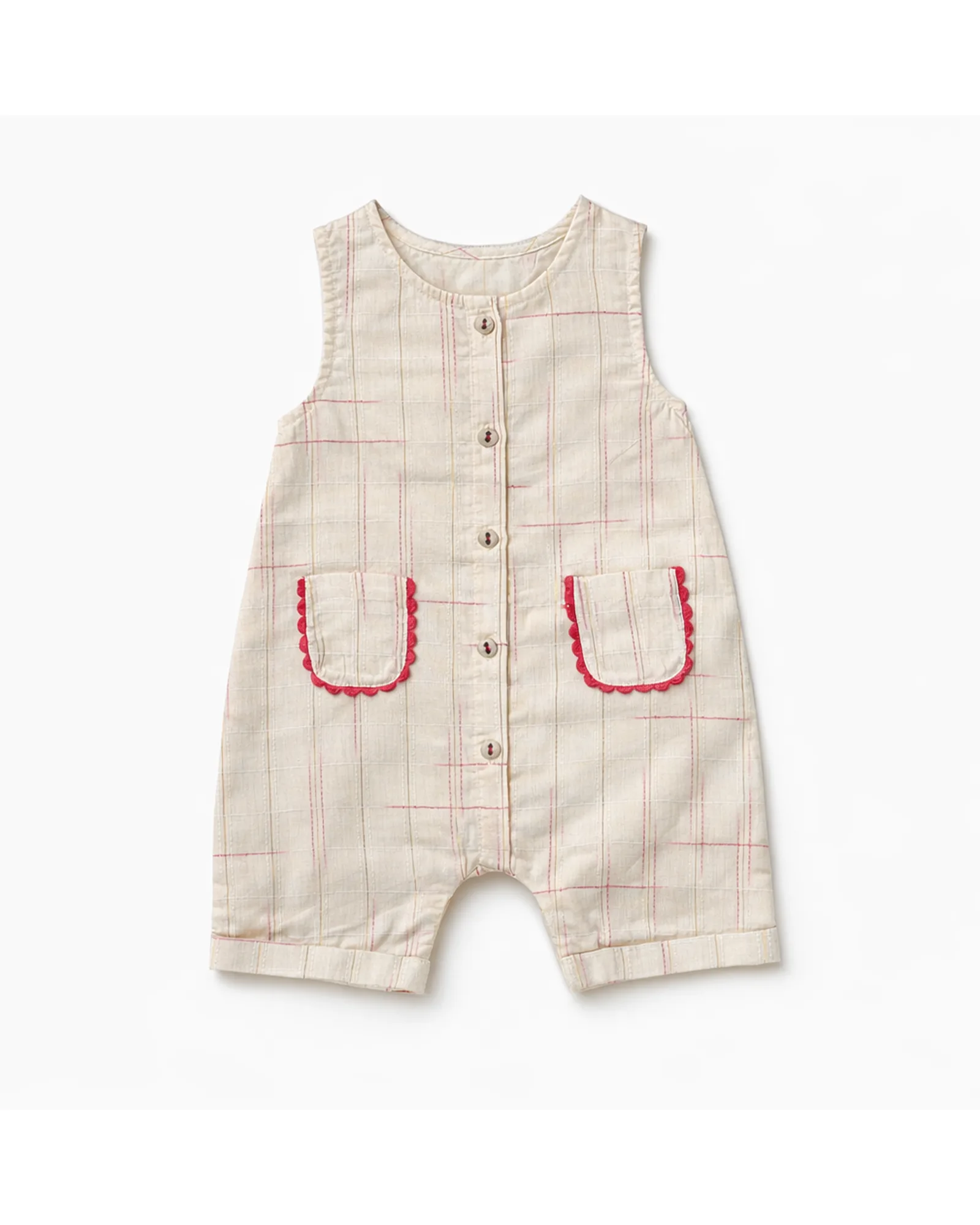 Cream Check Romper — image 1