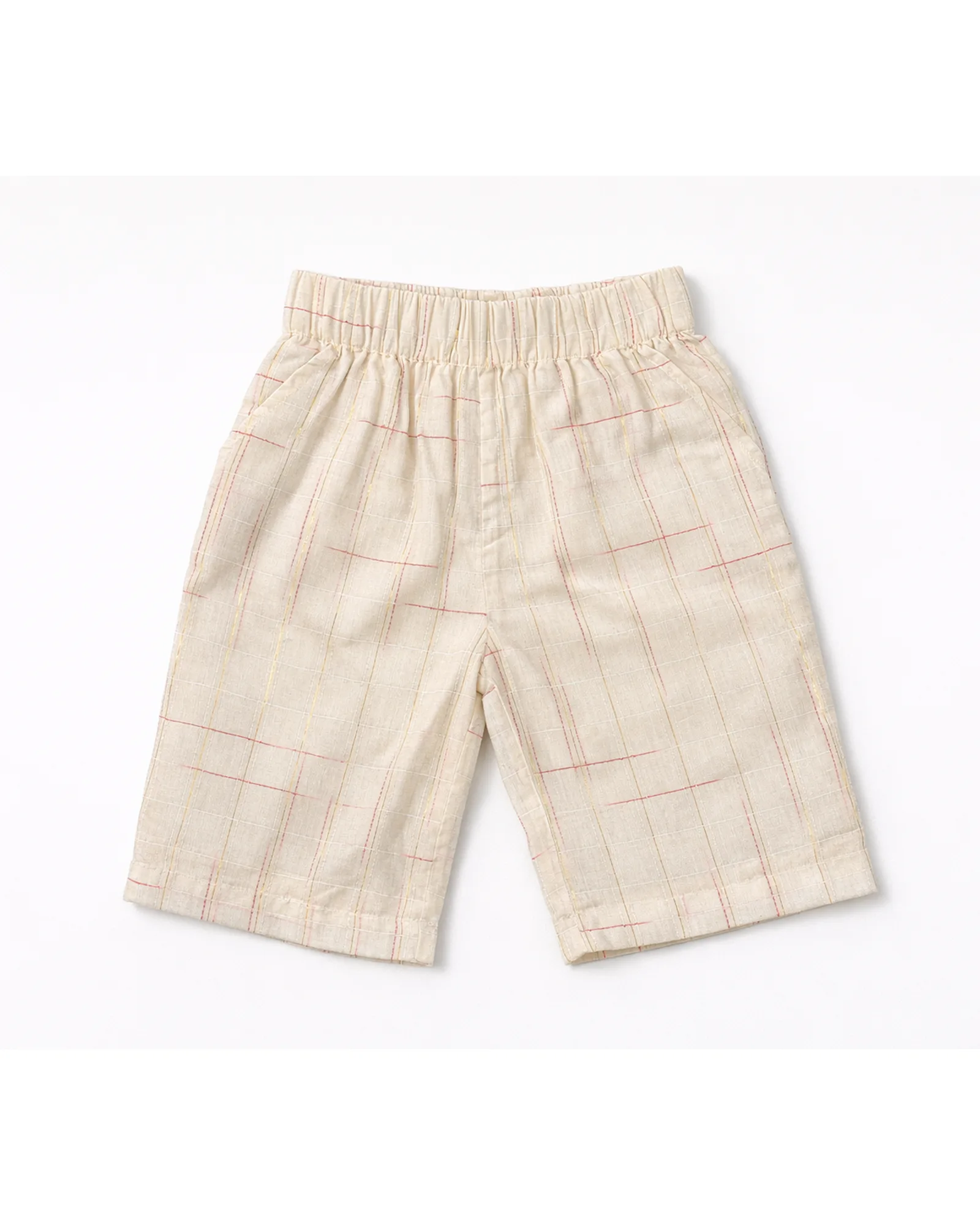Cream Check Shorts — image 1