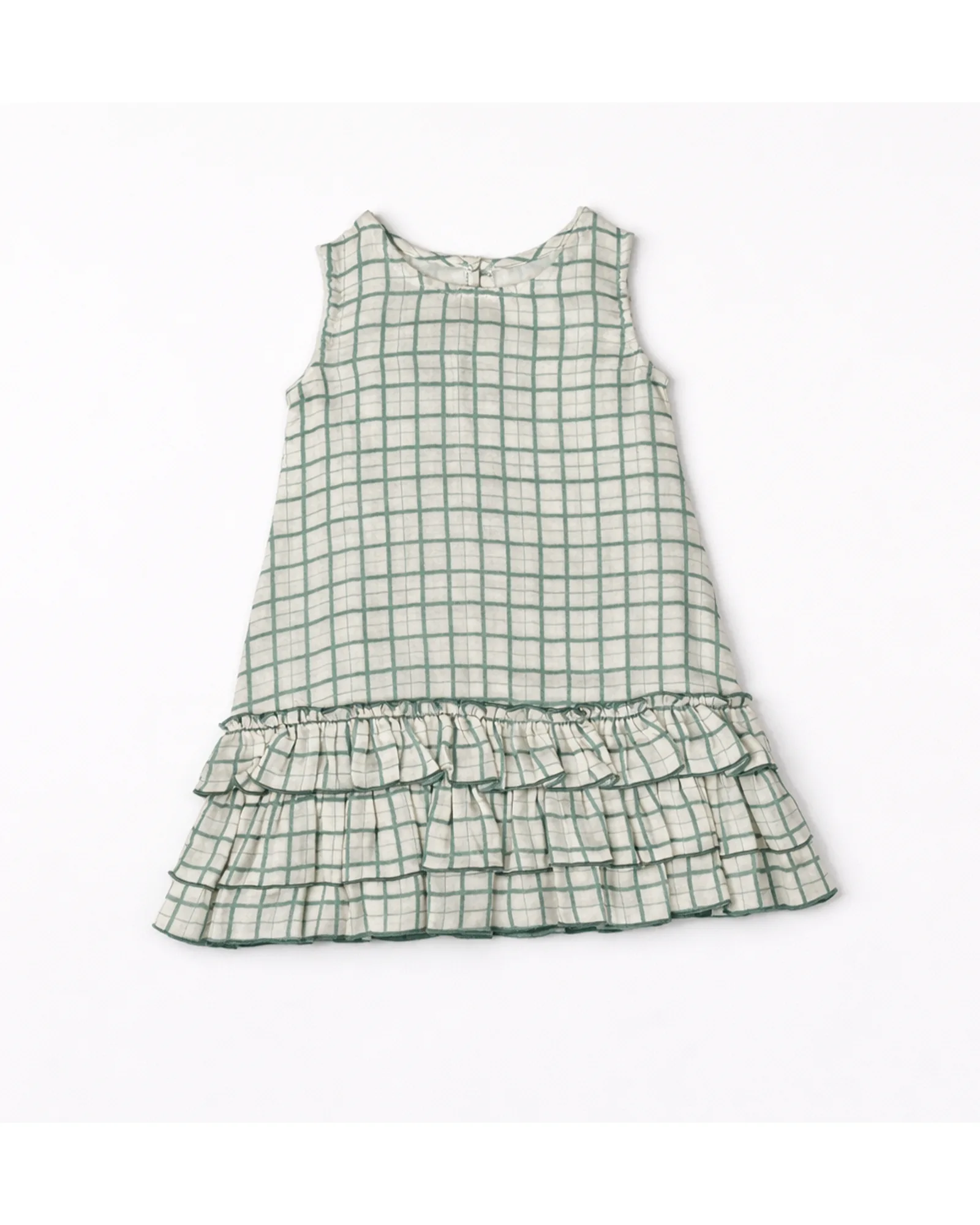 Green Check Ruffle Dress — image 1
