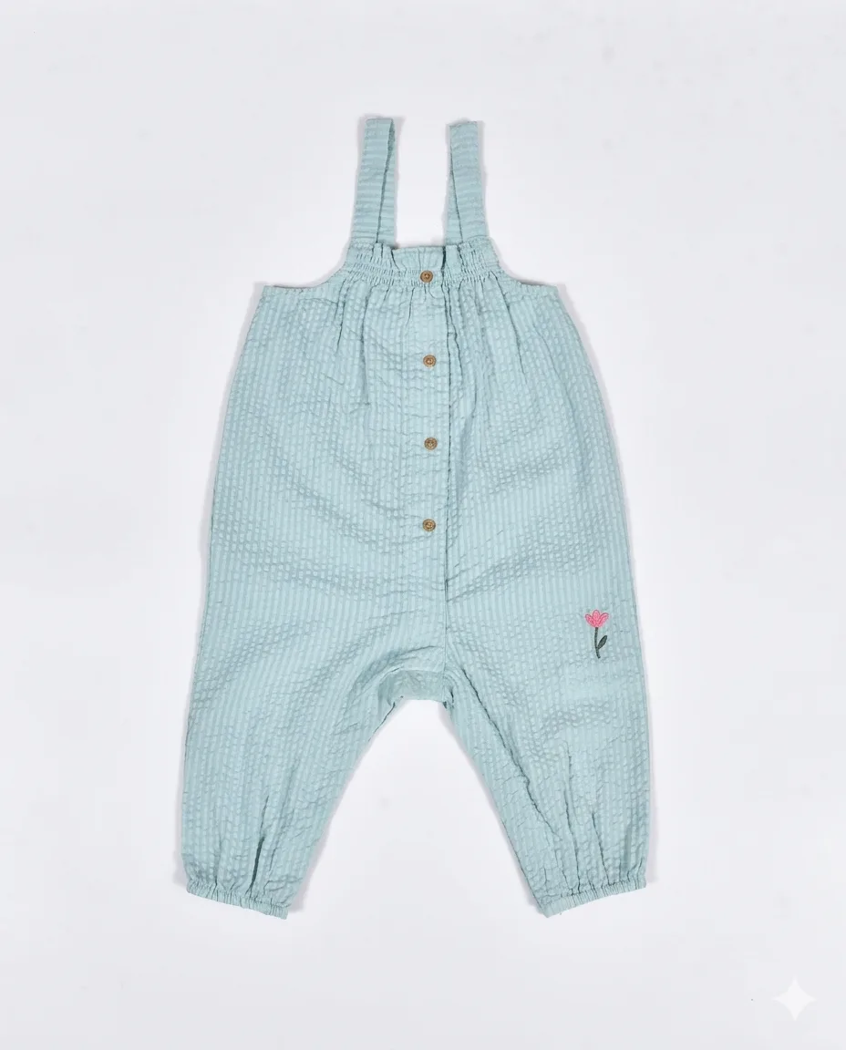 Mint Check Dungarees — image 1