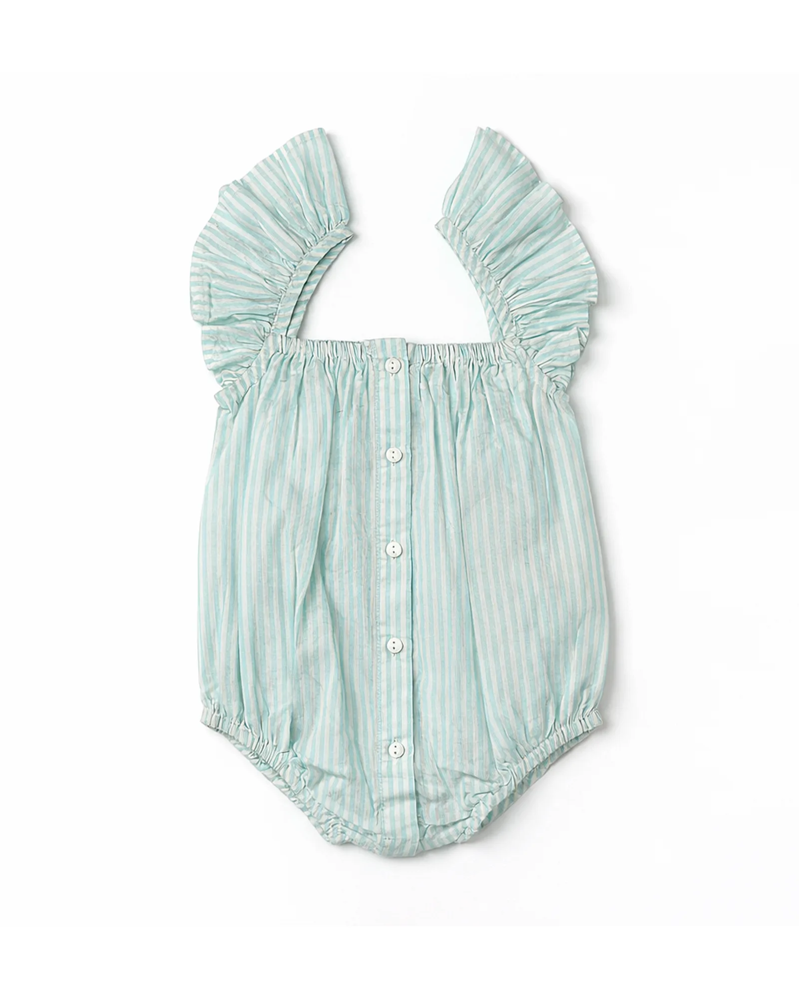 Mint Seersucker Ruffle Romper — image 1