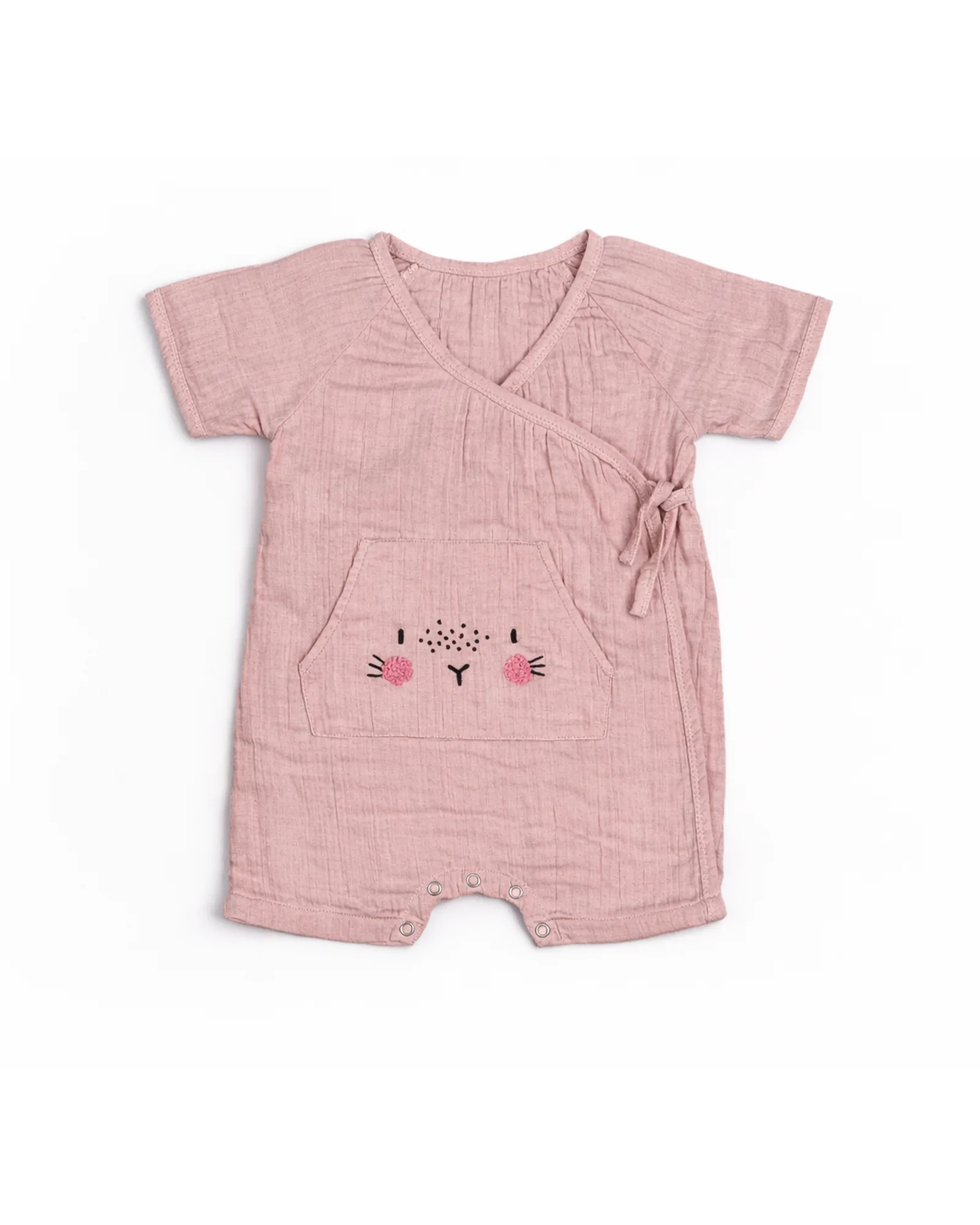 Pink Muslin Cat Romper — image 1