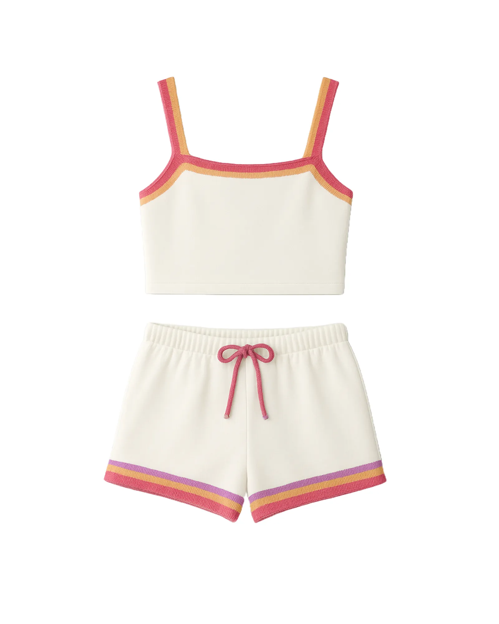 Cream Bow Tank & Shorts Set — image 1