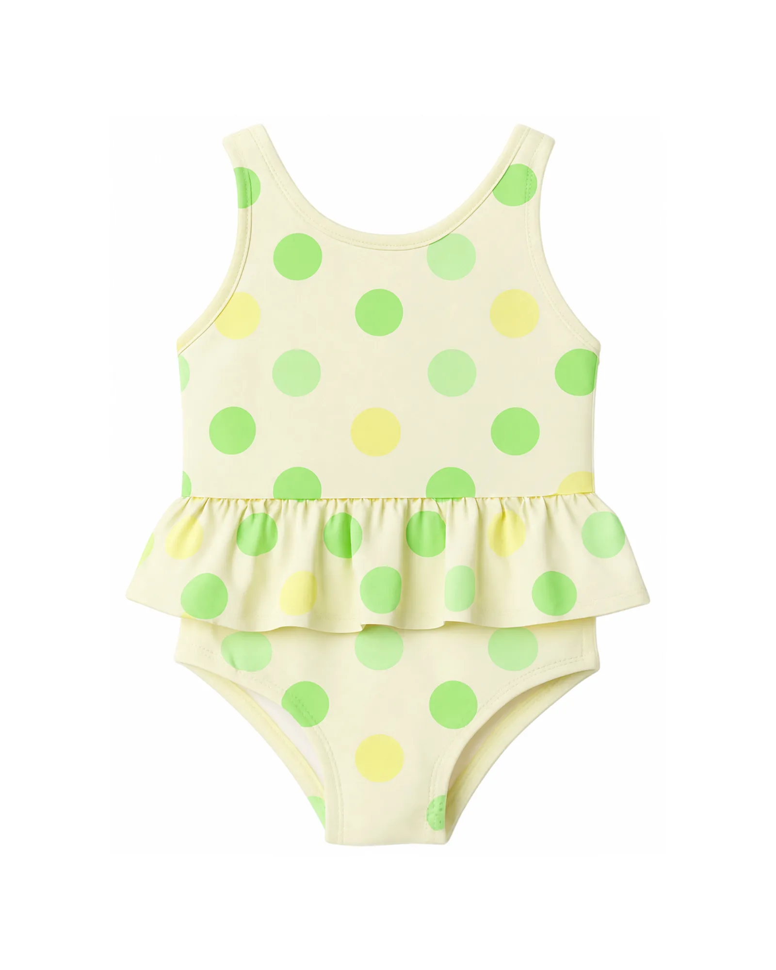 Green Polka Dot Peplum Swimsuit — image 1