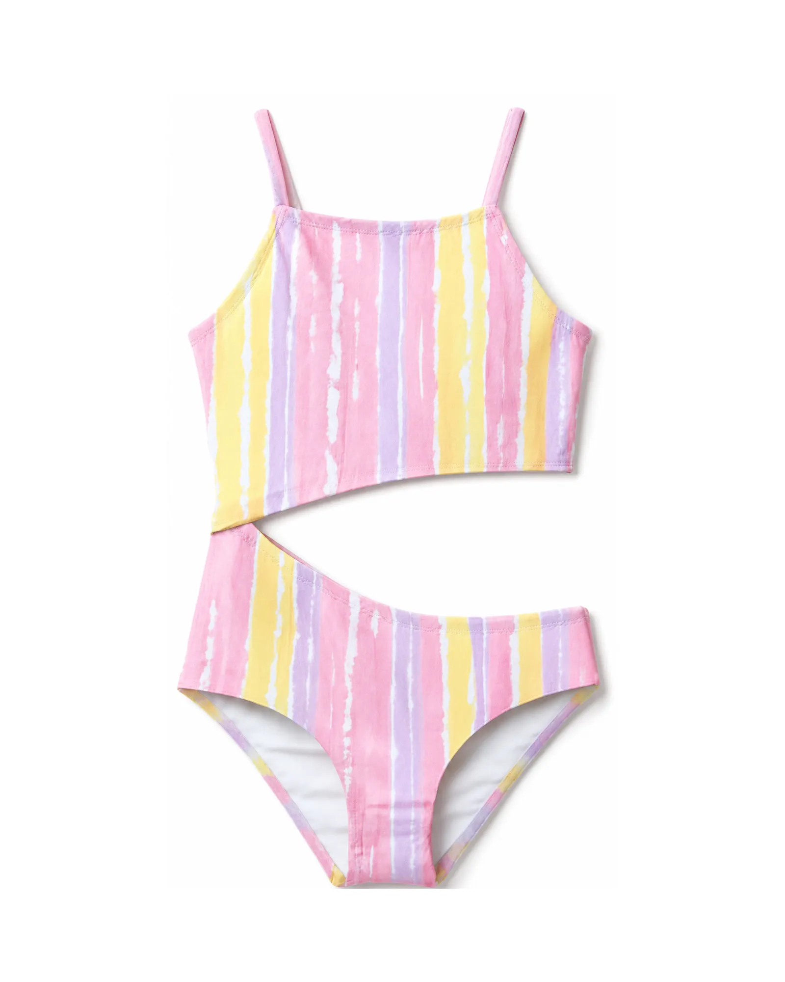 Pink Stripe Cut-Out Swimsuit — image 1