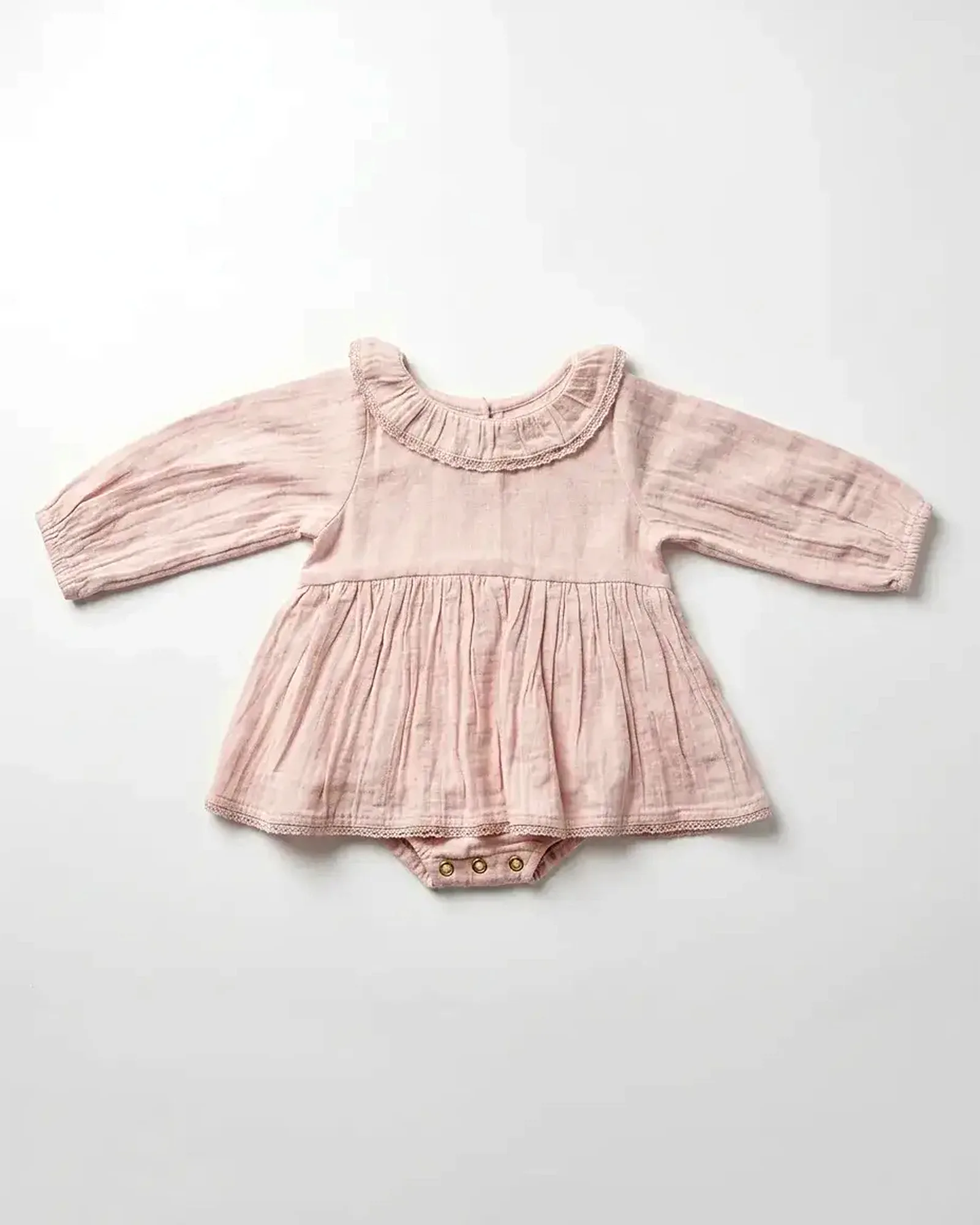Blush Muslin Long-Sleeve Romper — image 1