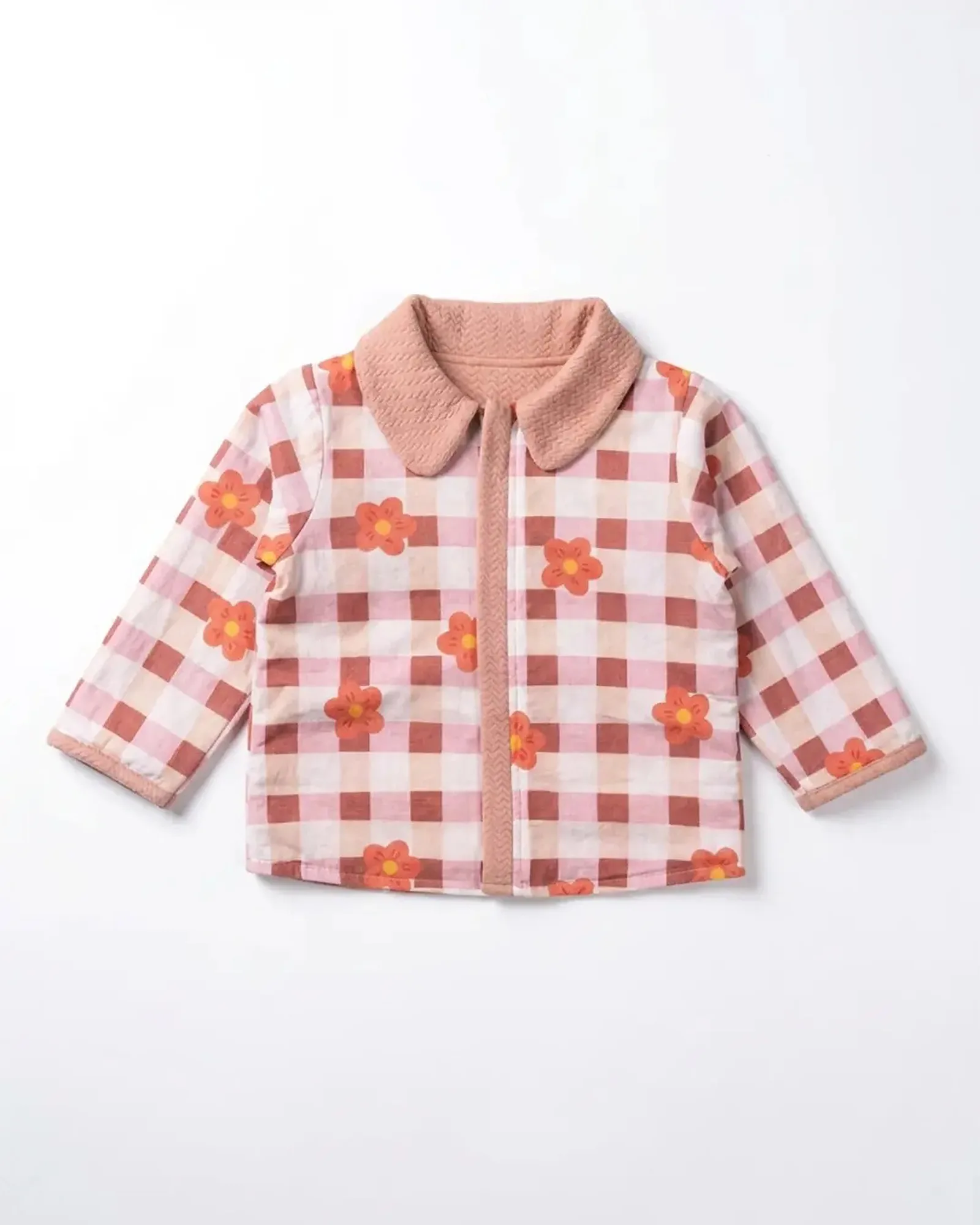 Gingham Floral Quilted Jacket — image 1