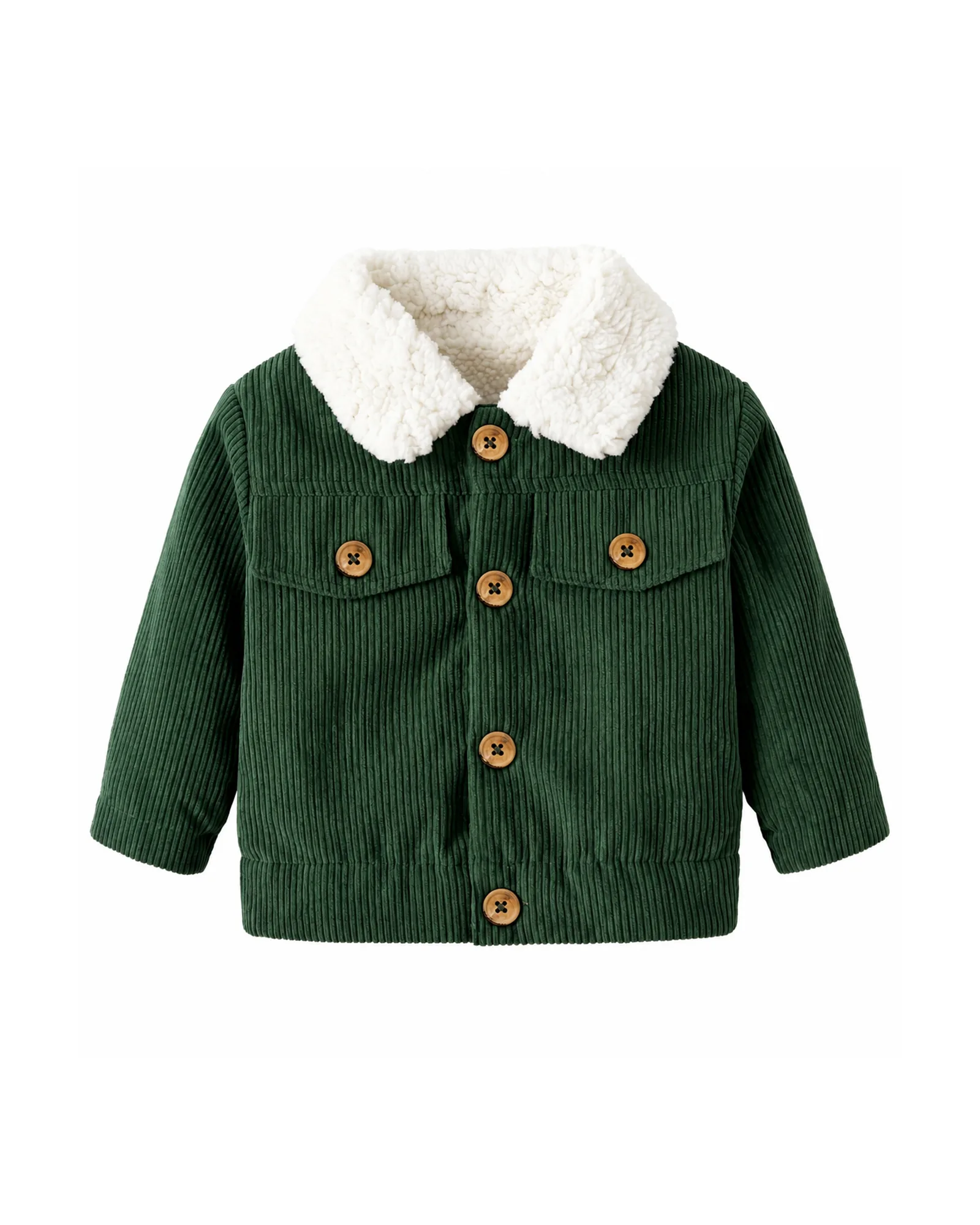 Green Corduroy Sherpa Collar Jacket — image 1