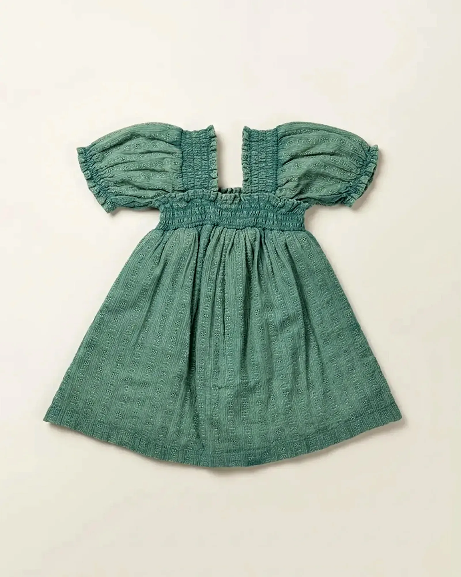 Green Muslin Smocked Dress — image 1