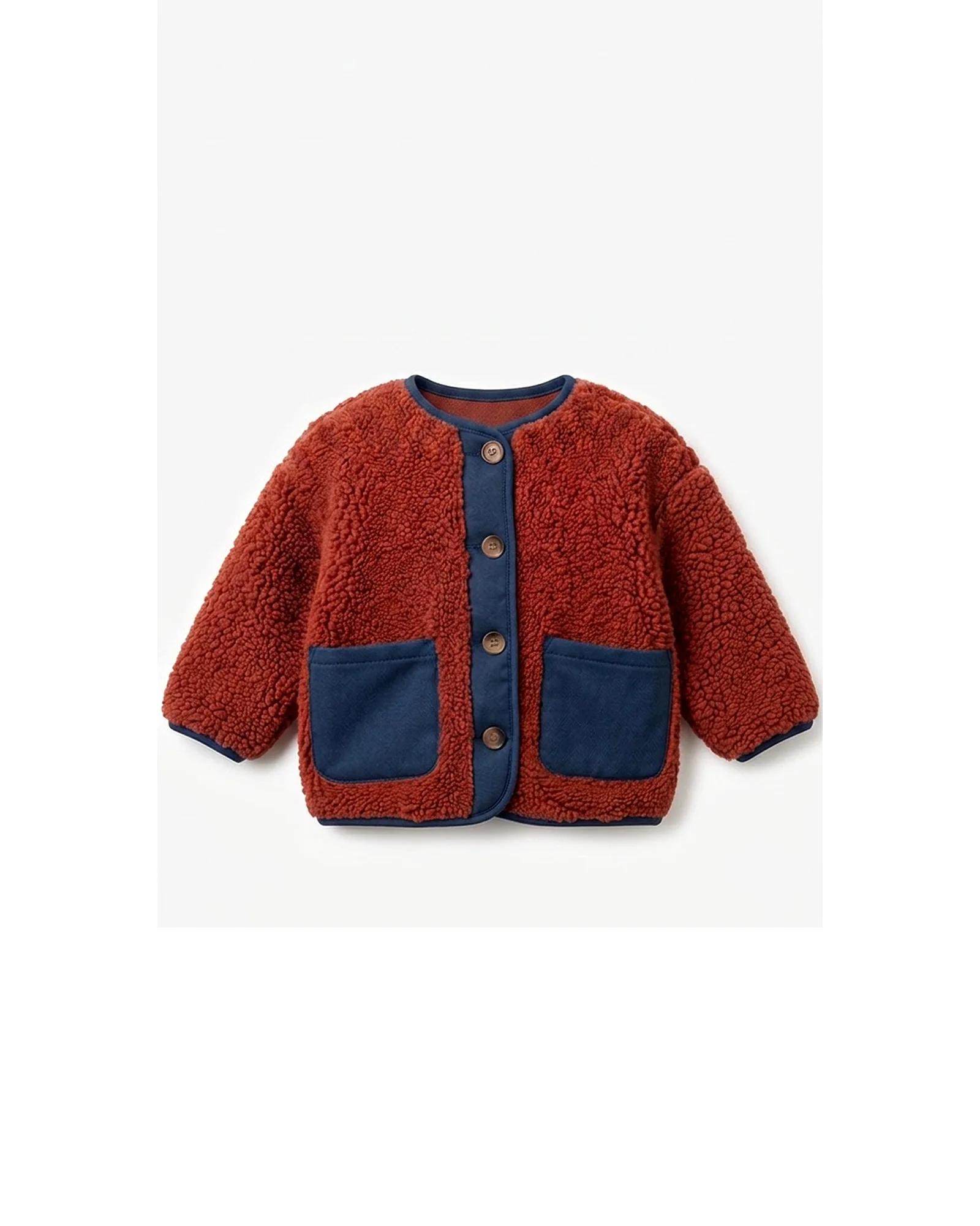 Rust Sherpa Button Jacket — image 1