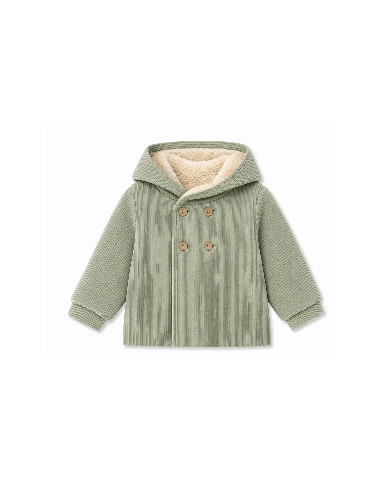 Sage Hooded Corduroy Coat — image 1